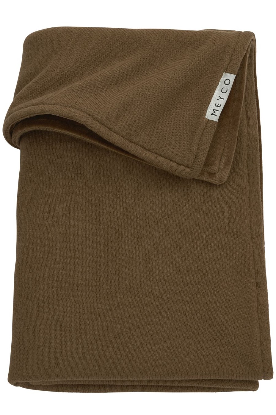 Slapen Meyco Baby | Wiegdeken Knit Basic Velvet - Chocolate - 75X100Cm