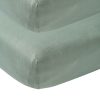 Slapen Meyco Baby | Hoeslaken Wieg 2-Pack Uni - Stone Green - 40X80/90Cm