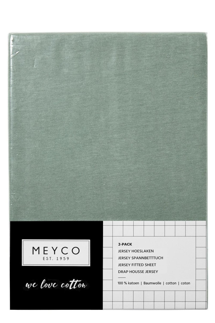 Slapen Meyco Baby | Hoeslaken Wieg 2-Pack Uni - Stone Green - 40X80/90Cm