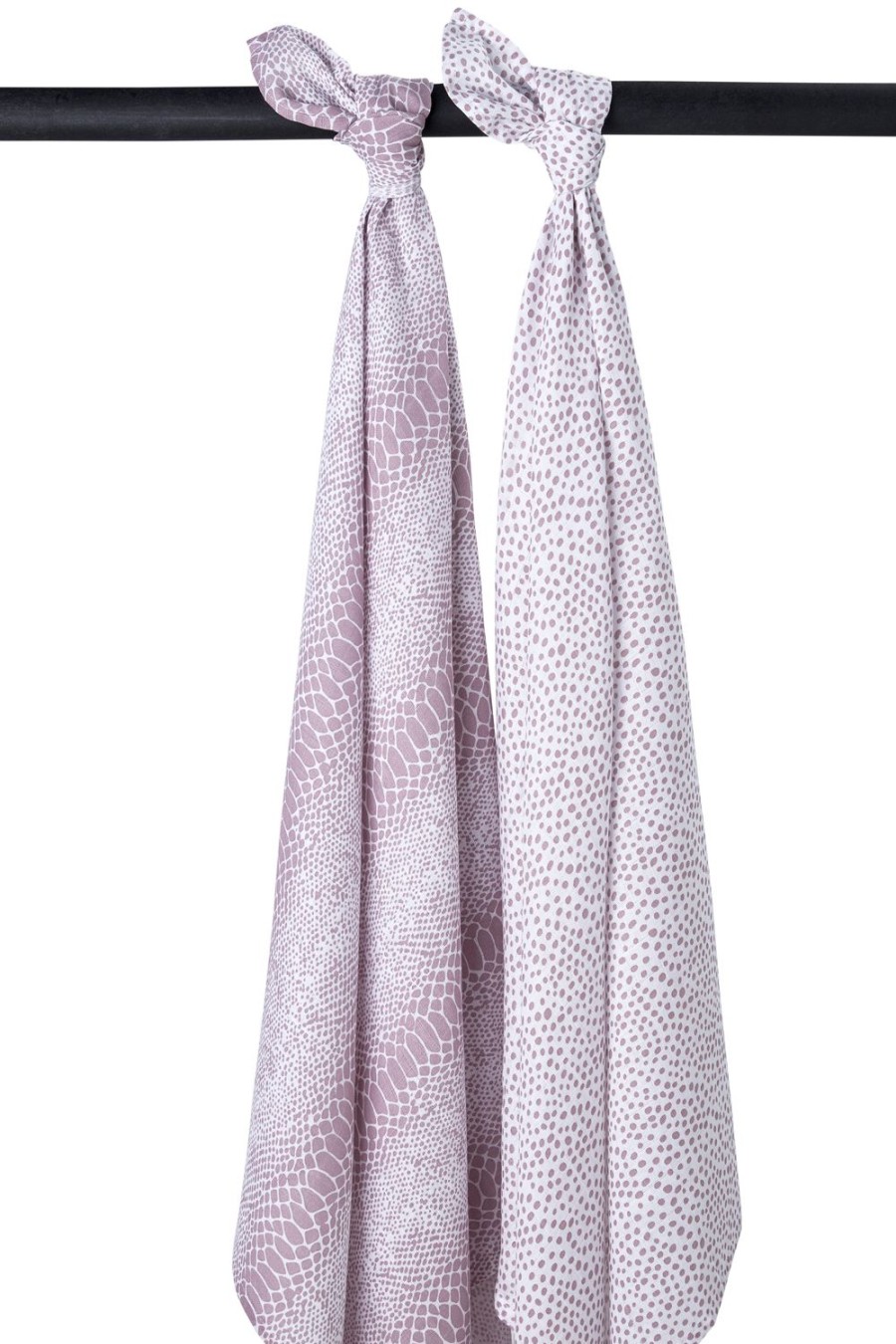 Verzorgen Meyco Baby | Swaddle 2-Pack Hydrofiel Cheetah/Snake - Lilac - 120X120Cm