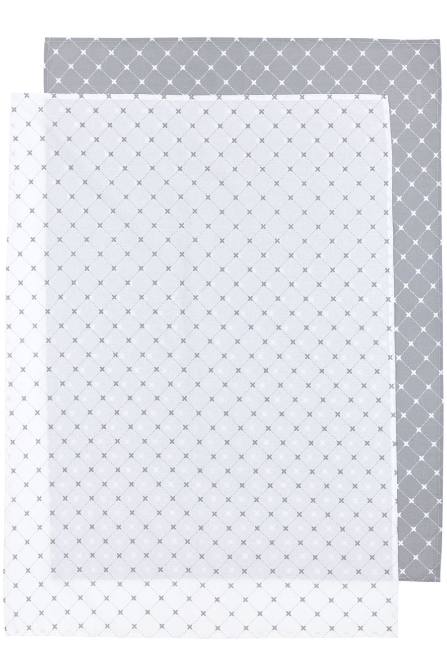 Slapen Meyco Baby | Wieglaken 2-Pack Louis - Grey - 75X100Cm