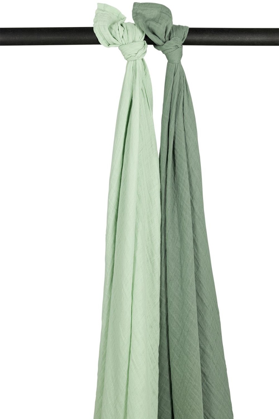 Verzorgen Meyco Baby | Swaddle 2-Pack Pre-Washed Hydrofiel Uni - Soft Green/Forest Green - 120X120Cm