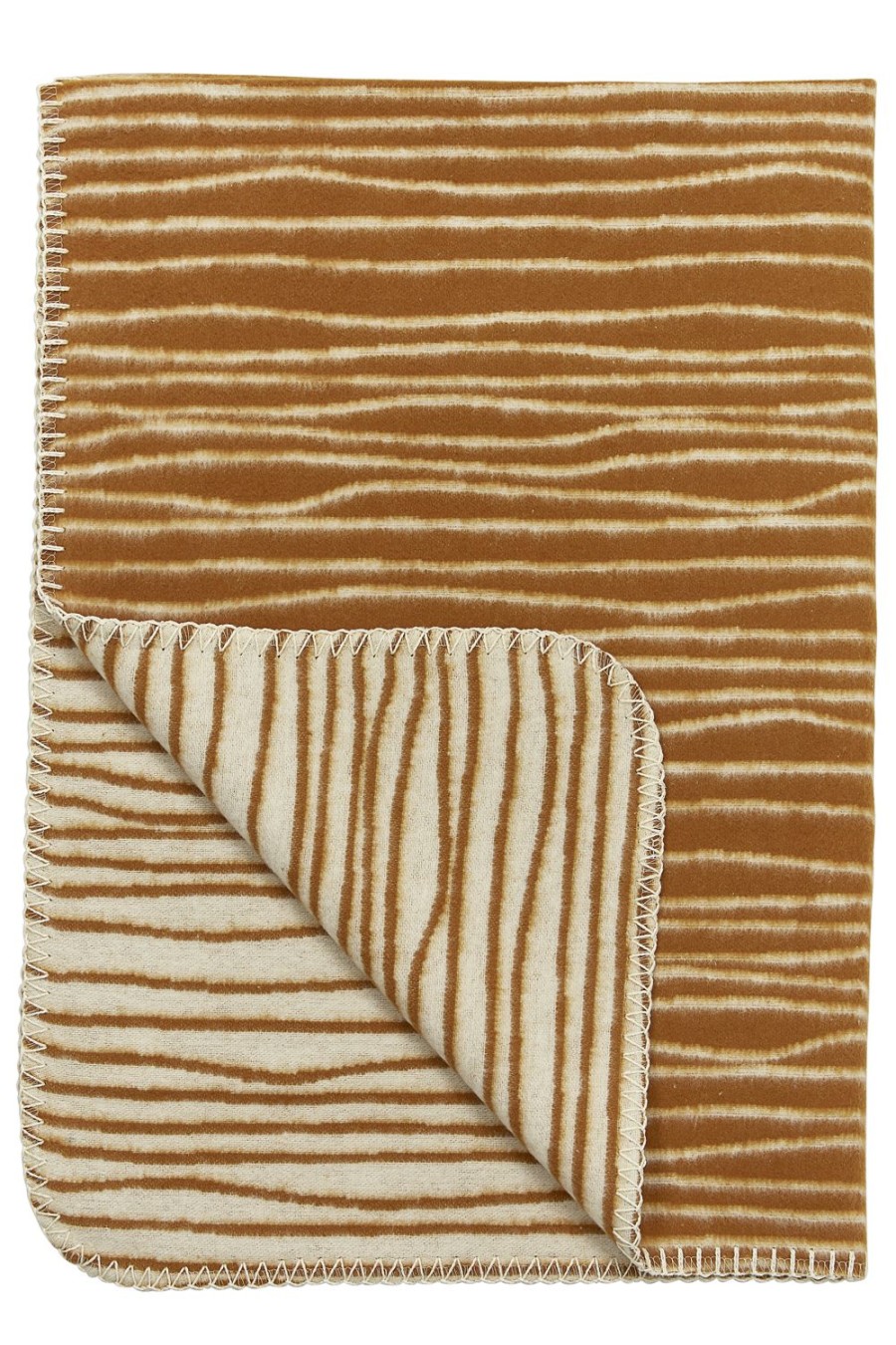 Slapen Meyco Baby | Wiegdeken Stripe - Camel/Offwhite - 75X100Cm