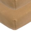 Slapen Meyco Baby | Hoeslaken Ledikant 2-Pack Uni - Toffee - 60X120Cm