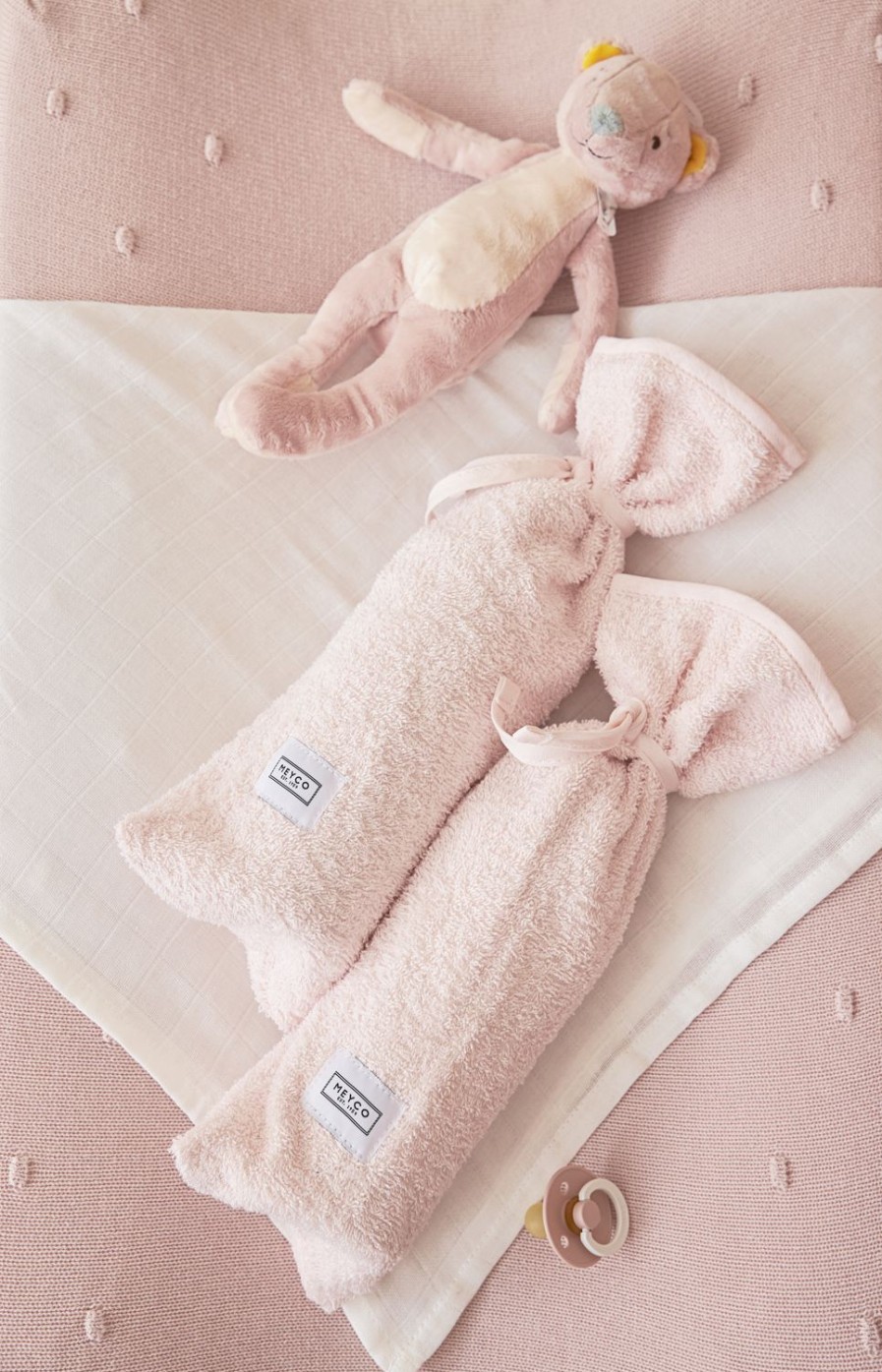 Verzorgen Meyco Baby | Kruikenzak 2-Pack Badstof Uni - Soft Pink