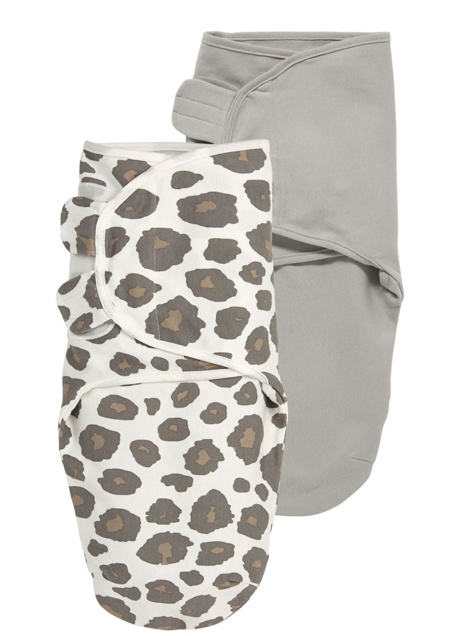 Slapen Meyco Baby | Swaddlemeyco Inbakerdoek 2-Pack Panter/Uni - Neutral/Grey - 4-6 Maanden