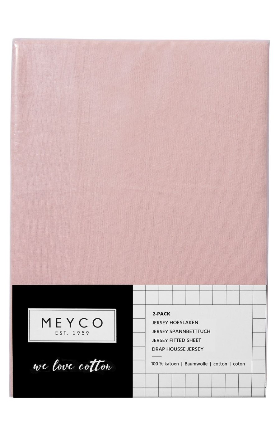 Slapen Meyco Baby | Hoeslaken Wieg 2-Pack Uni - Old Pink - 40X80/90Cm