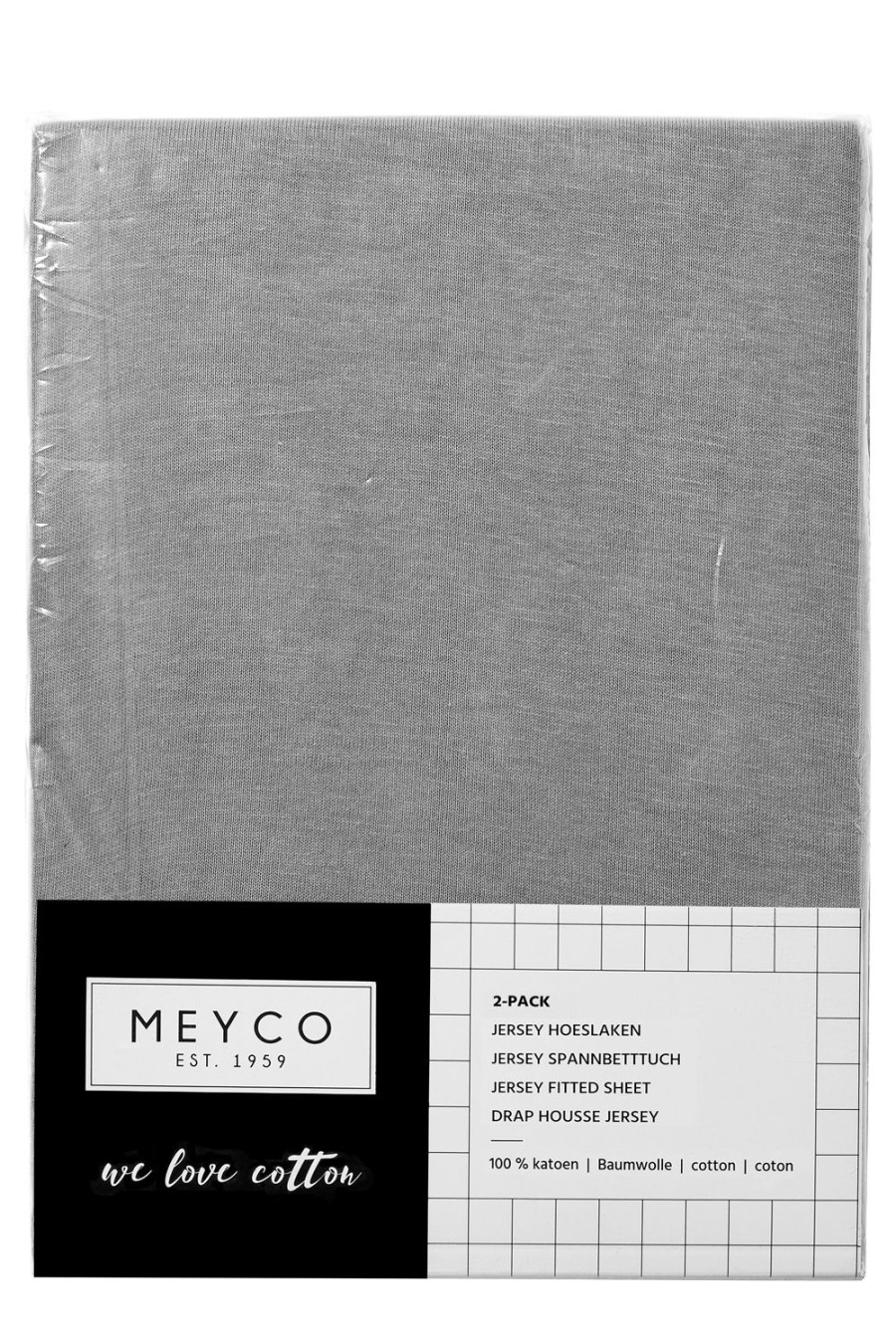 Slapen Meyco Baby | Hoeslaken Ledikant 2-Pack Uni - Grey - 60X120Cm