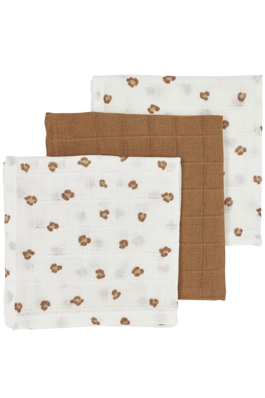 Verzorgen Meyco Baby | Monddoekjes 3-Pack Hydrofiel Mini Panther - Toffee - 30X30Cm