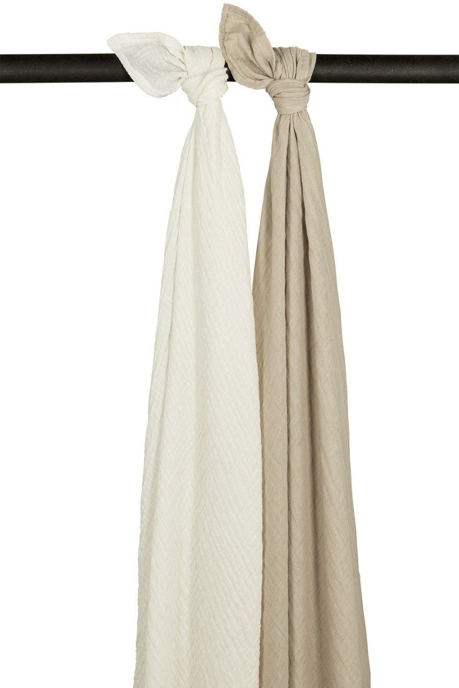 Verzorgen Meyco Baby | Swaddle 2-Pack Pre-Washed Hydrofiel Uni - Offwhite/Sand - 120X120Cm