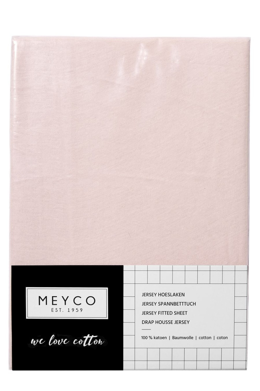 Thuis Meyco Baby | Hoeslaken Boxmatras Uni - Light Pink - 75X95Cm