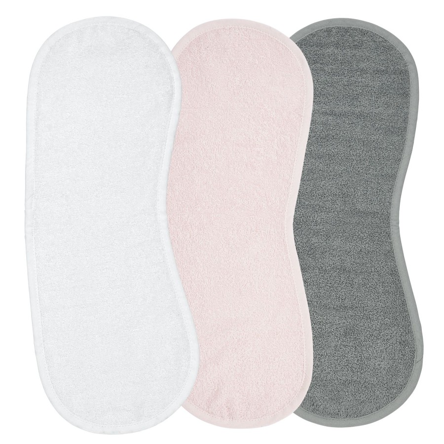 Verzorgen Meyco Baby | Spuugdoek 3-Pack Badstof Uni - White/Light Pink/Grey - 53X20Cm