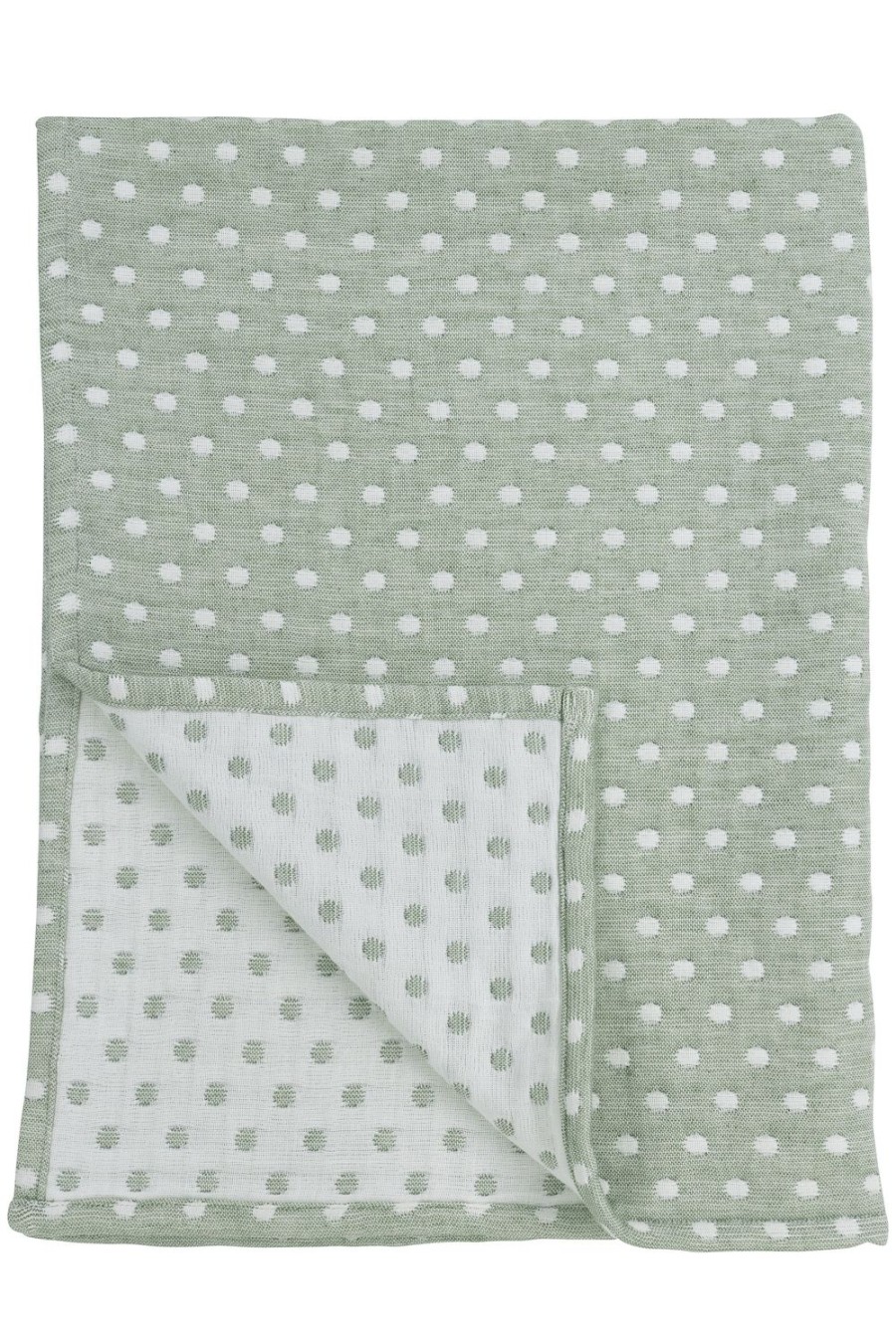 Slapen Meyco Baby | Ledikant Deken Little Dots - Forest Green - 100X150Cm