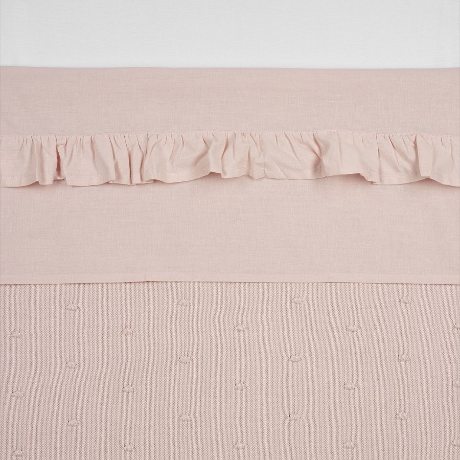 Slapen Meyco Baby | Wieglaken Ruffle - Soft Pink - 75X100Cm