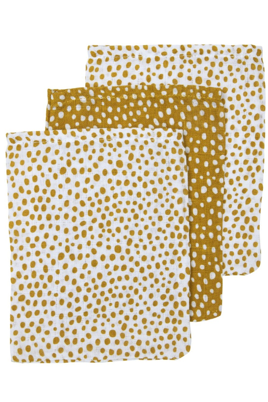 Verzorgen Meyco Baby | Washandjes 3-Pack Hydrofiel Cheetah - Honey Gold - 20X17Cm