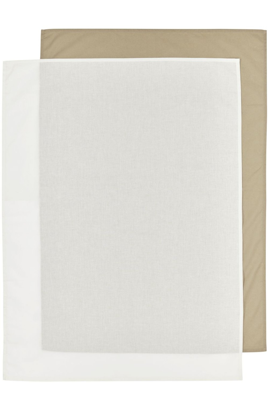 Slapen Meyco Baby | Ledikant Laken 2-Pack Uni - Taupe/Offwhite - 100X150Cm