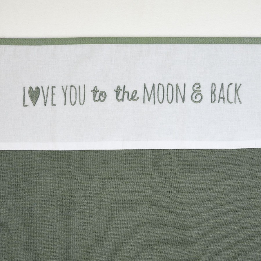 Slapen Meyco Baby | Wieglaken Love You To The Moon & Back - Forest Green - 75X100Cm