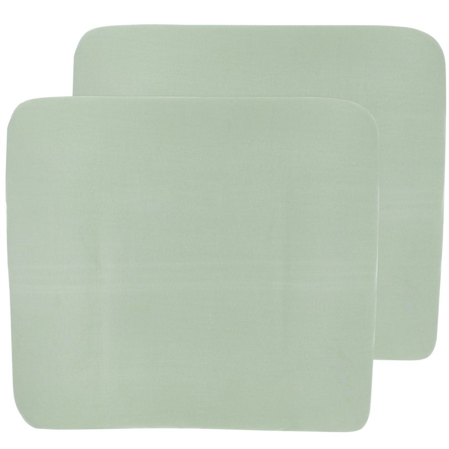 Verzorgen Meyco Baby | Aankleedkussenhoes 2-Pack Uni - Stone Green - 85X75Cm