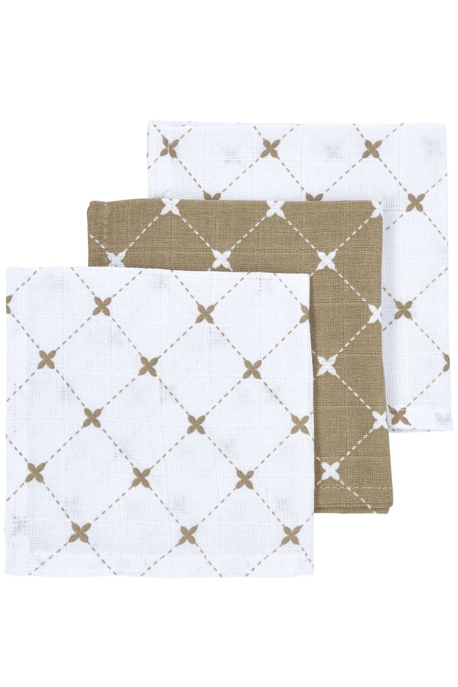 Verzorgen Meyco Baby | Monddoekjes 3-Pack Hydrofiel Louis - Taupe - 30X30Cm