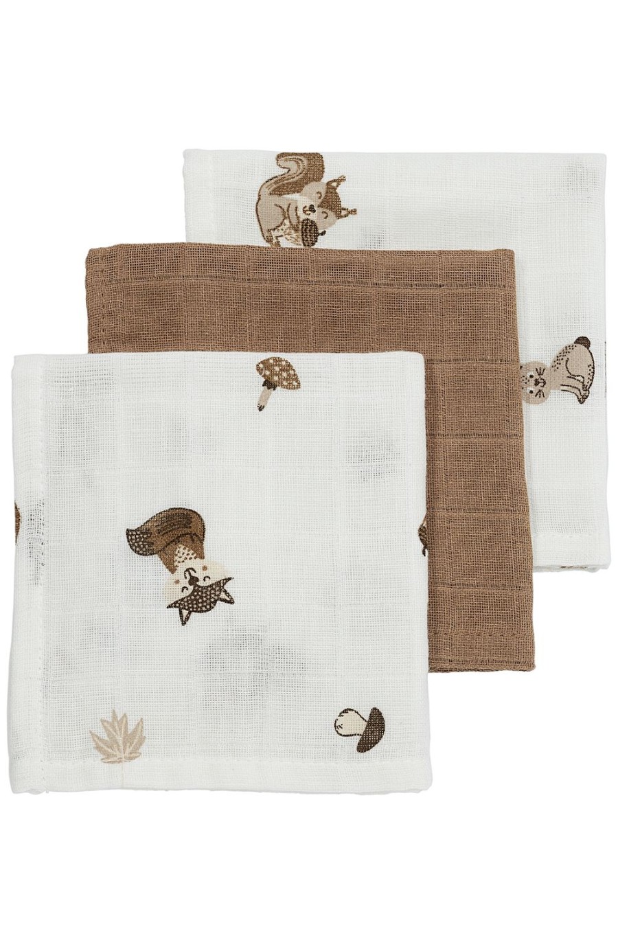 Verzorgen Meyco Baby | Monddoekjes 3-Pack Hydrofiel Forest Animals - Toffee - 30X30Cm