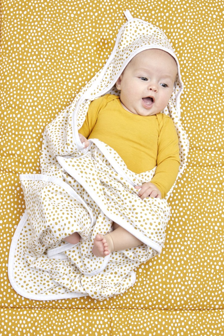 Verzorgen Meyco Baby | Badcape 2-Pack Cheetah/Uni - Honey Gold - 80X80Cm