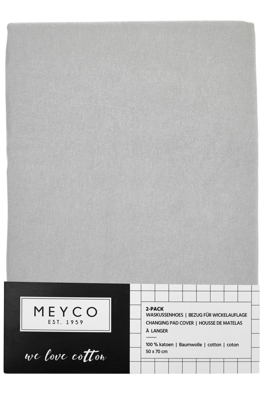 Verzorgen Meyco Baby | Aankleedkussenhoes 2-Pack Uni - Light Grey - 50X70Cm