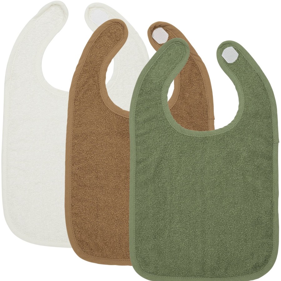 Thuis Meyco Baby | Slab 3-Pack Badstof Uni - Offwhite/Toffee/Forest Green