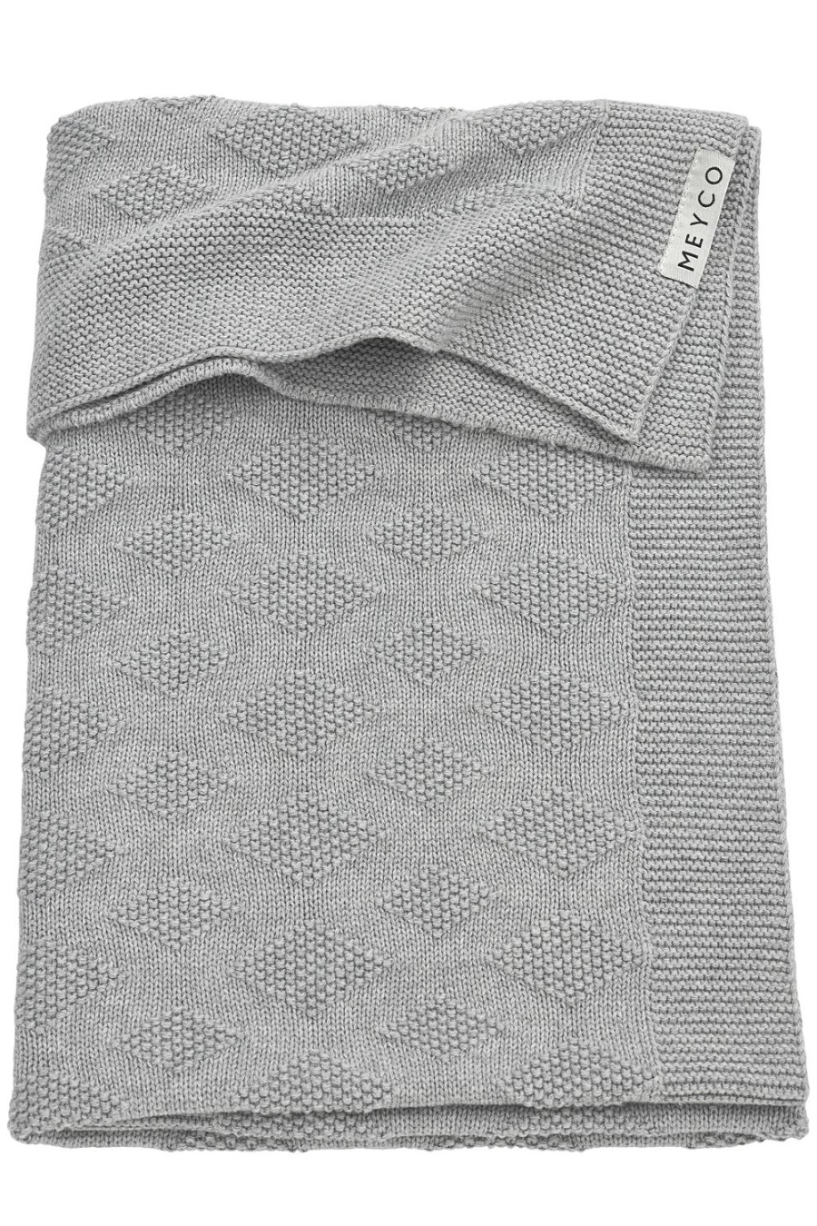 Slapen Meyco Baby | Ledikant Deken Biologisch Diamond - Grey Melange - 100X150Cm