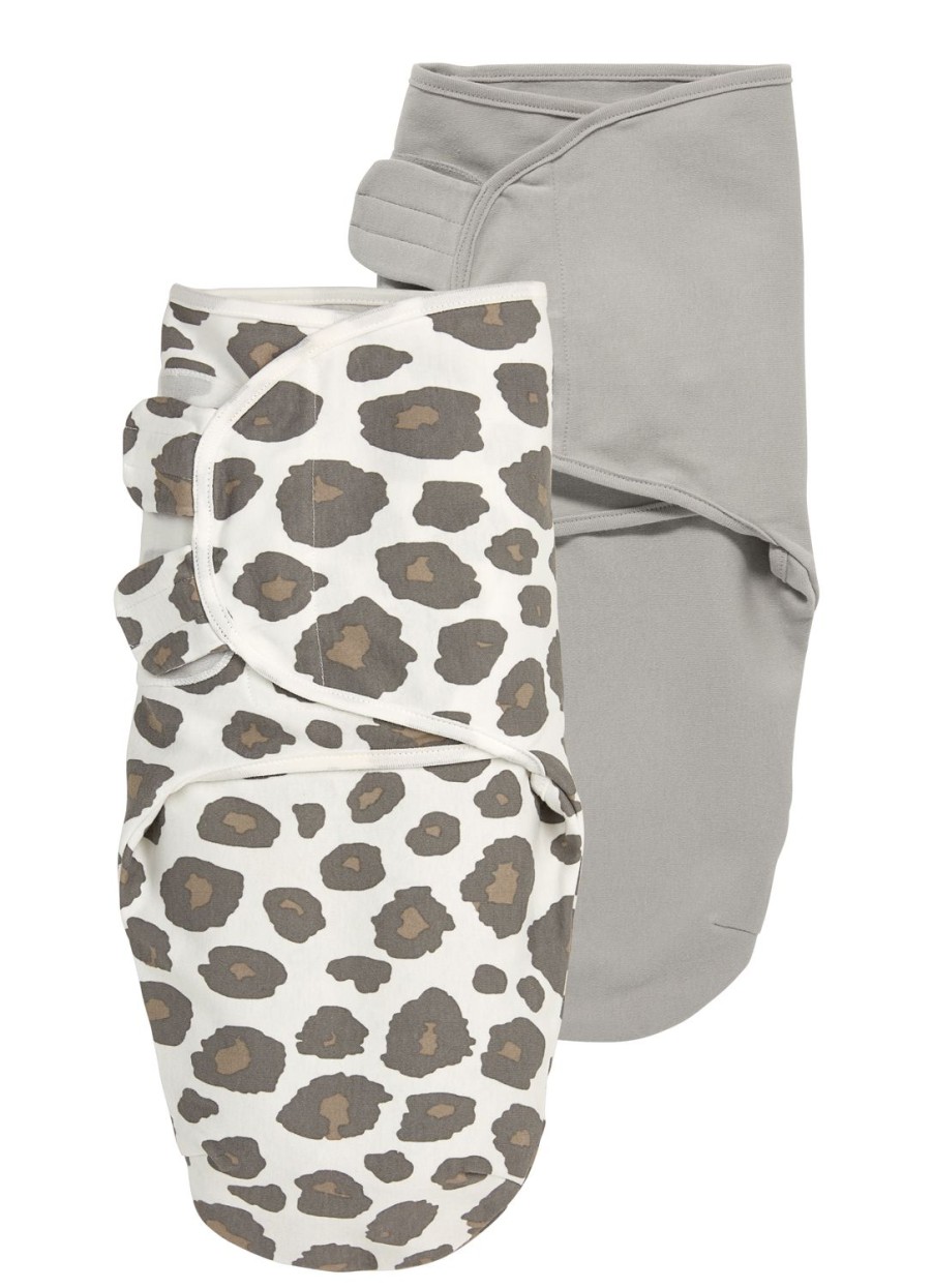 Slapen Meyco Baby | Swaddlemeyco Inbakerdoek 2-Pack Panter/Uni - Neutral/Grey - 0-3 Maanden