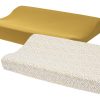 Verzorgen Meyco Baby | Aankleedkussenhoes 2-Pack Cheetah/Uni - Honey Gold - 50X70Cm