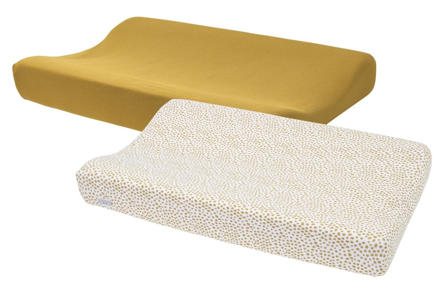 Verzorgen Meyco Baby | Aankleedkussenhoes 2-Pack Cheetah/Uni - Honey Gold - 50X70Cm