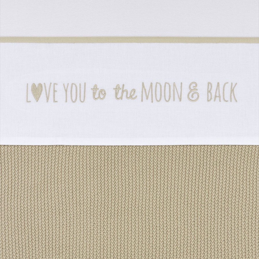 Slapen Meyco Baby | Wieglaken Love You To The Moon & Back - Sand - 75X100Cm