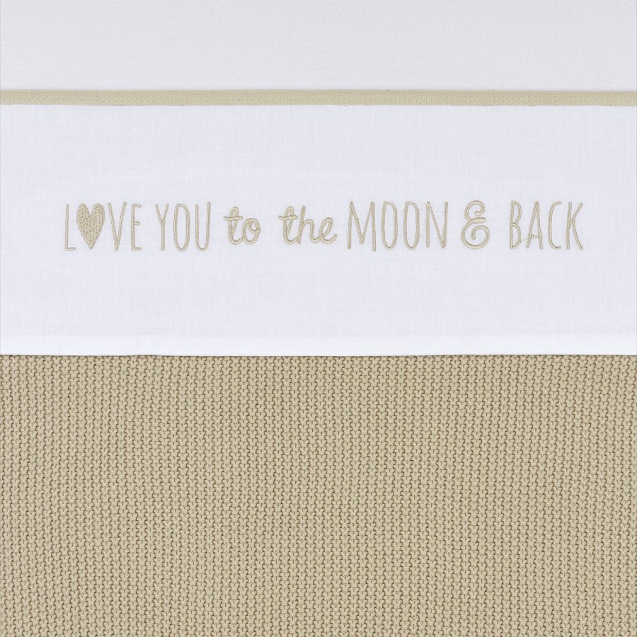 Slapen Meyco Baby | Ledikant Laken Love You To The Moon & Back - Sand - 100X150Cm