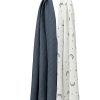 Verzorgen Meyco Baby | Swaddle 2-Pack Hydrofiel Moon - Indigo - 120X120Cm