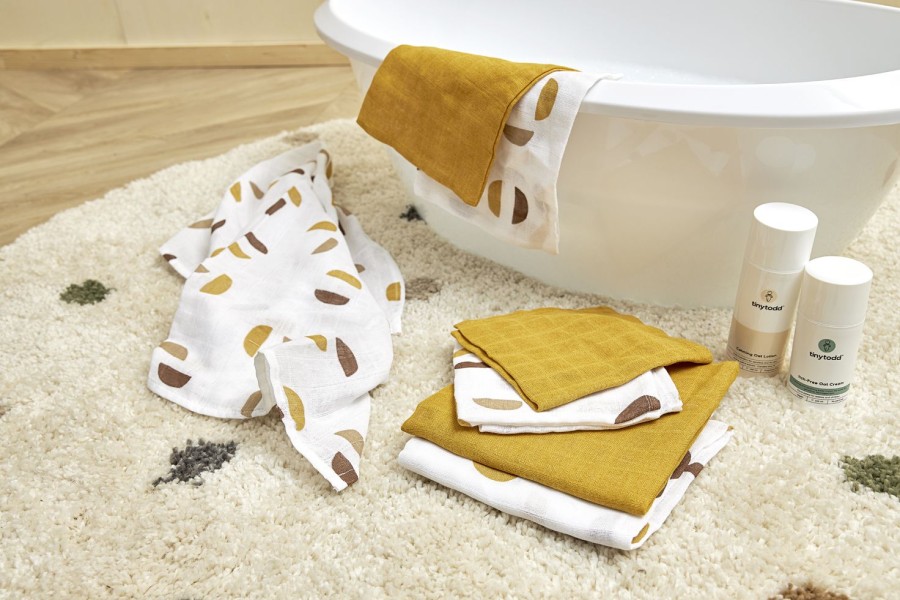 Verzorgen Meyco Baby | Monddoekjes 3-Pack Hydrofiel Shapes - Honey Gold - 30X30Cm