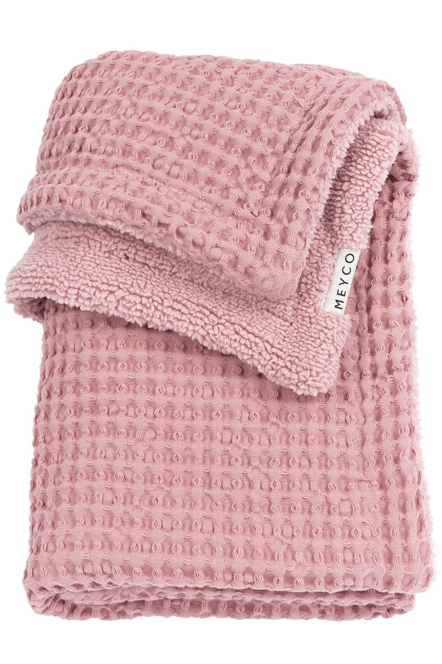 Slapen Meyco Baby | Ledikant Deken Wafel Teddy - Old Pink - 100X150Cm