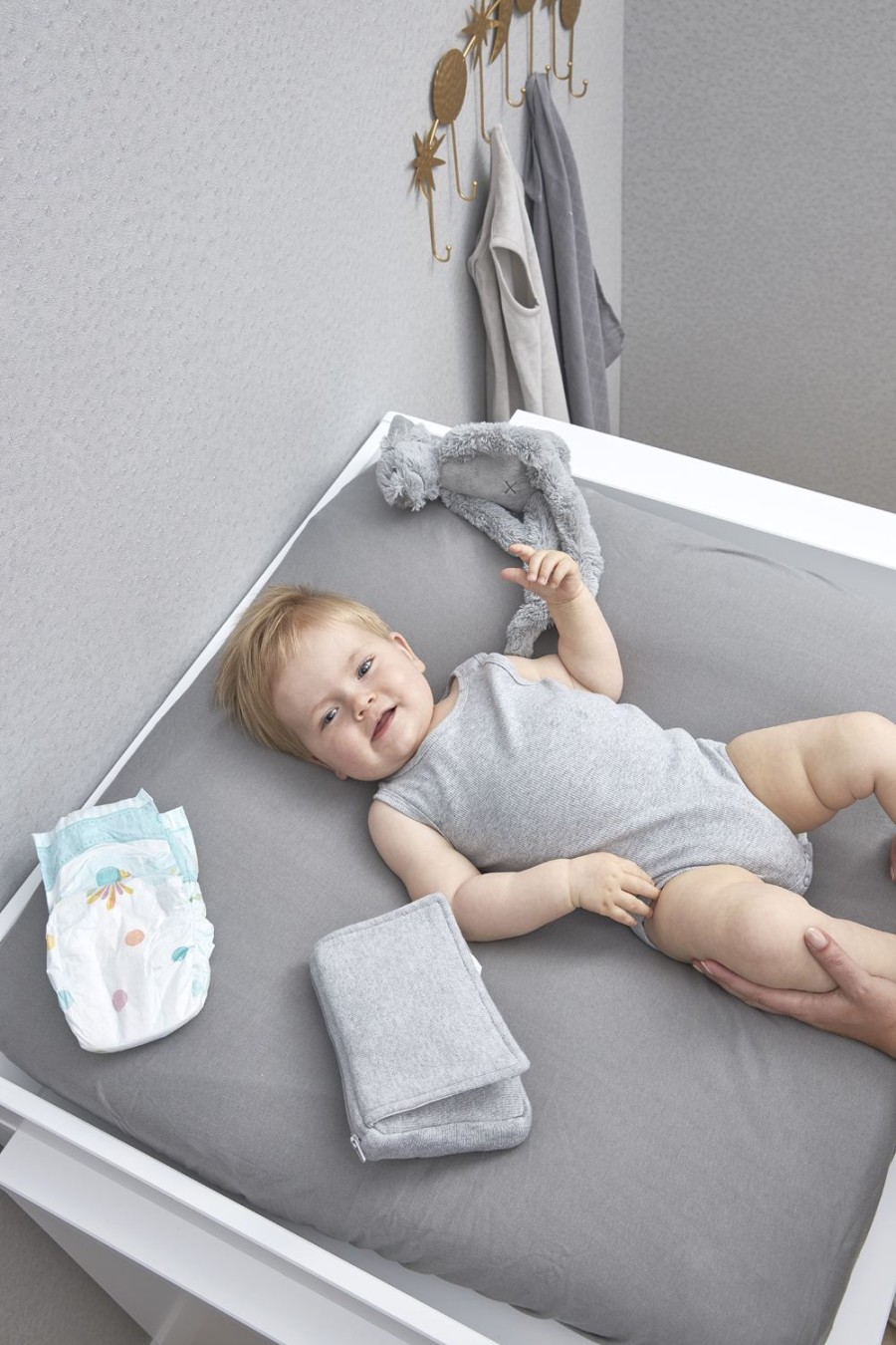 Verzorgen Meyco Baby | Aankleedkussenhoes 2-Pack Uni - Grey - 85X75Cm