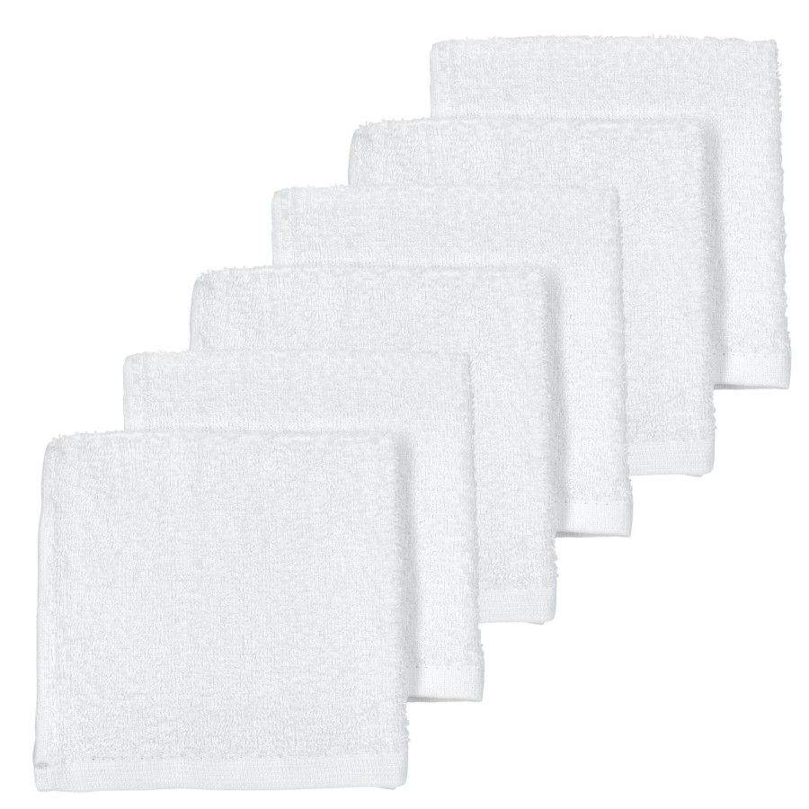 Verzorgen Meyco Baby | Monddoekjes 6-Pack Badstof Uni - White - 30X30Cm