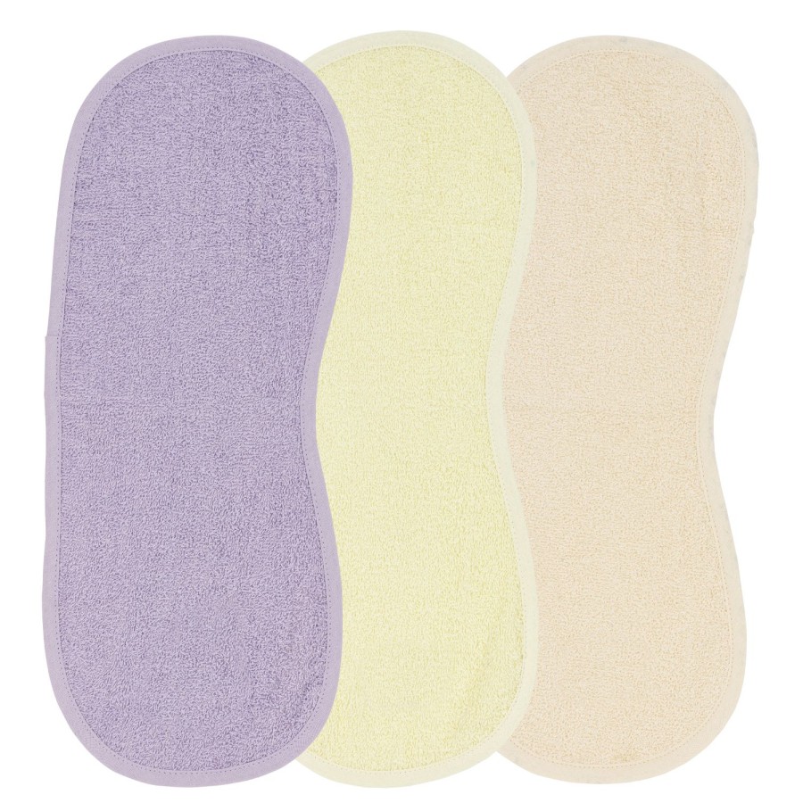 Verzorgen Meyco Baby | Spuugdoek 3-Pack Badstof Uni - Soft Lilac/Soft Yellow/Soft Peach - 53X20Cm