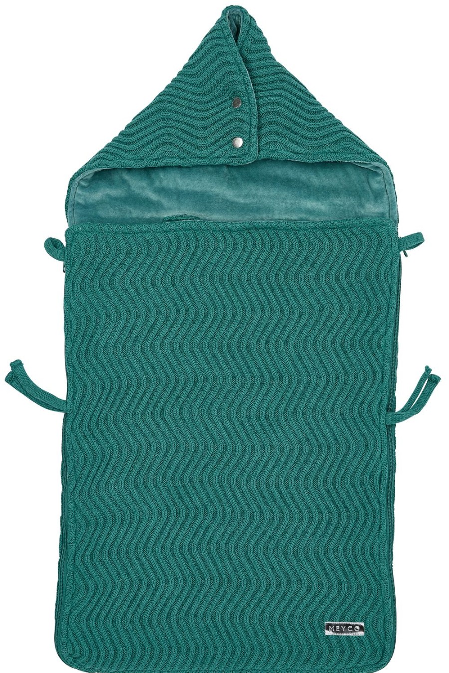 Onderweg Meyco Baby | Voetenzak Waves - Emerald Green - 40X82Cm