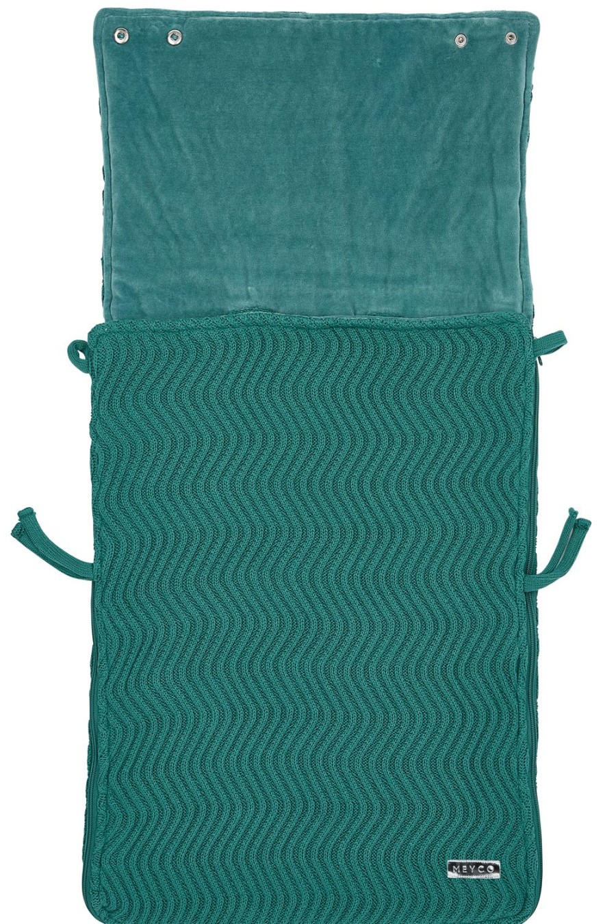 Onderweg Meyco Baby | Voetenzak Waves - Emerald Green - 40X82Cm