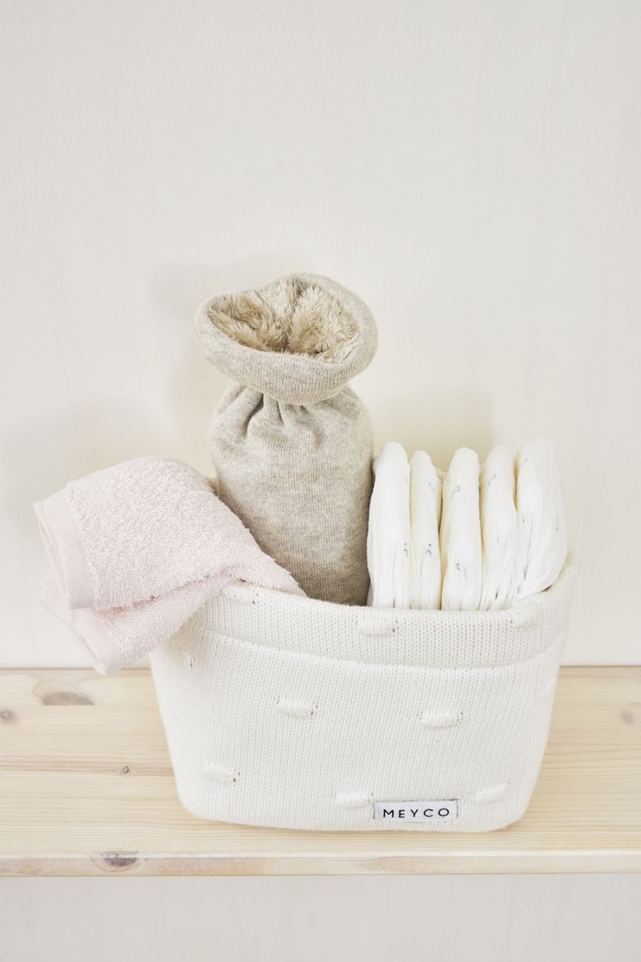 Verzorgen Meyco Baby | Monddoekjes 6-Pack Badstof Uni - Offwhite/Soft Pink/Toffee - 30X30Cm