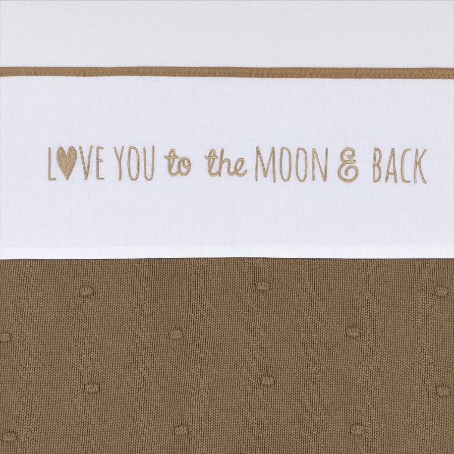 Slapen Meyco Baby | Ledikant Laken Love You To The Moon & Back - Toffee - 100X150Cm