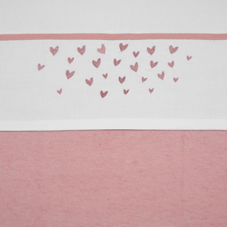 Slapen Meyco Baby | Ledikant Laken Hearts - Old Pink - 100X150Cm