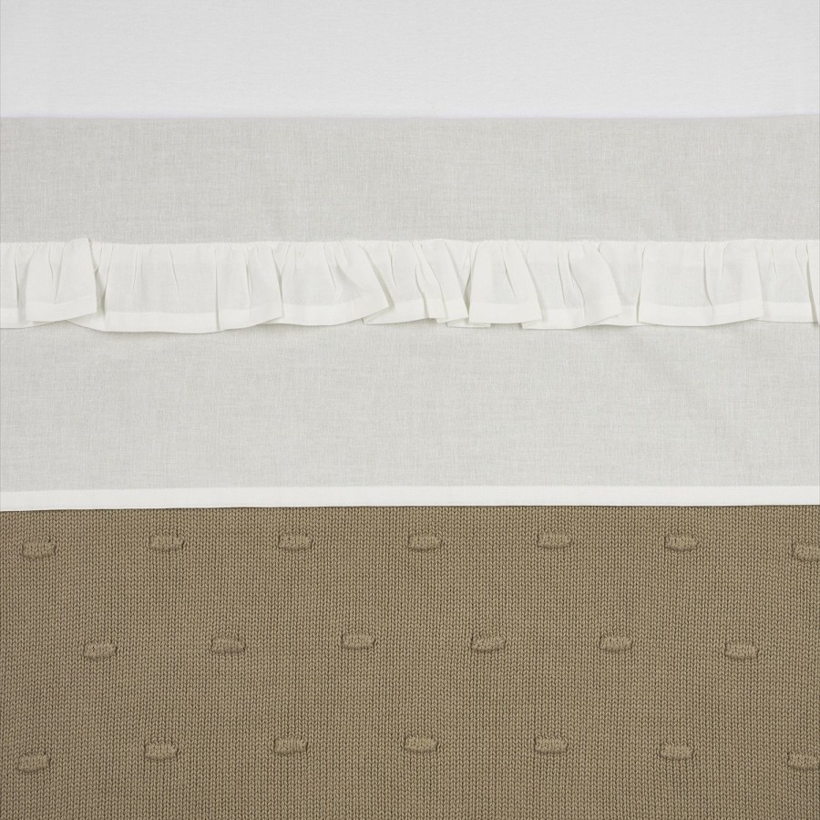 Slapen Meyco Baby | Ledikant Laken Ruffle - Offwhite - 100X150Cm