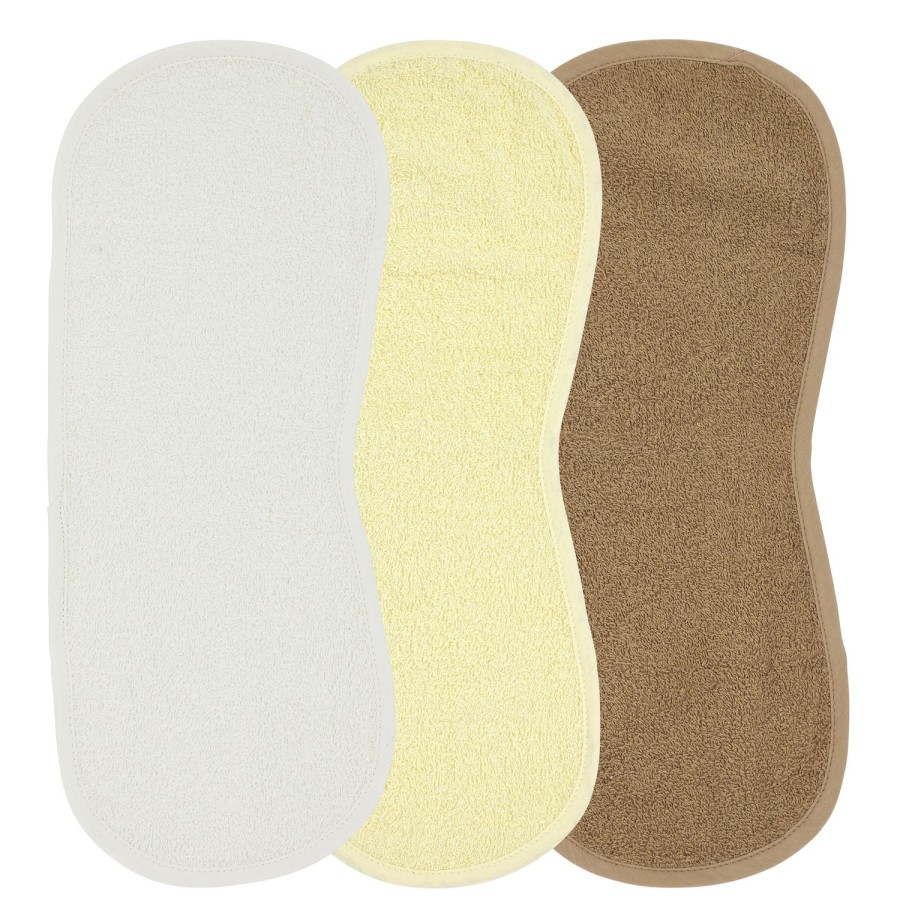 Verzorgen Meyco Baby | Spuugdoek 3-Pack Badstof Uni - Offwhite/Soft Yellow/Toffee - 53X20Cm