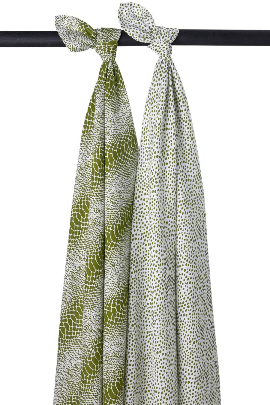 Verzorgen Meyco Baby | Swaddle 2-Pack Hydrofiel Cheetah/Snake - Avocado - 120X120Cm