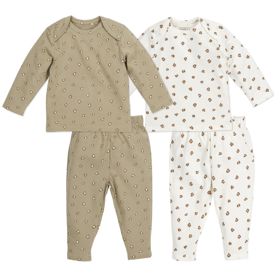 Slapen Meyco Baby | Baby Pyjama 2-Pack Mini Panther - Offwhite/Sand - 74/80