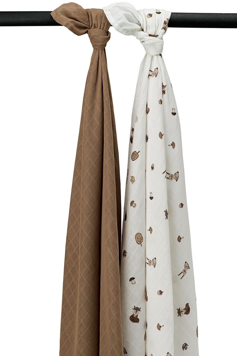 Verzorgen Meyco Baby | Swaddle 2-Pack Hydrofiel Forest Animals - Toffee - 120X120Cm