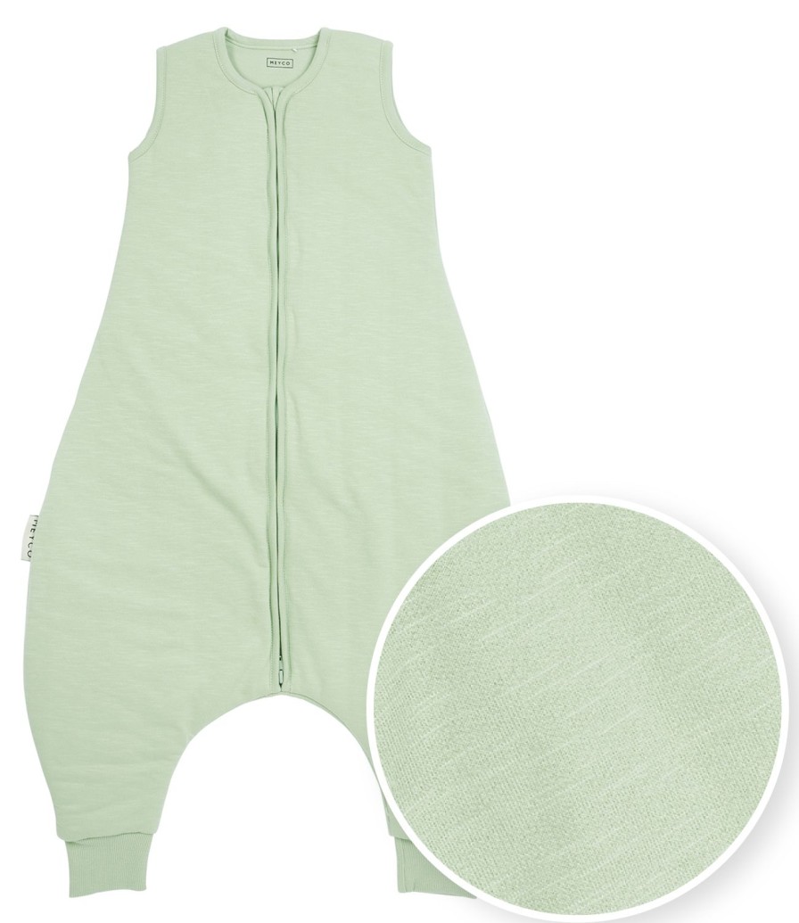 Slapen Meyco Baby | Baby Winter Slaapoverall Jumper Slub - Soft Green - 80Cm